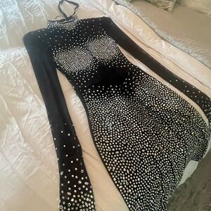 Windsor Black and Silver Long Sleeve Dress